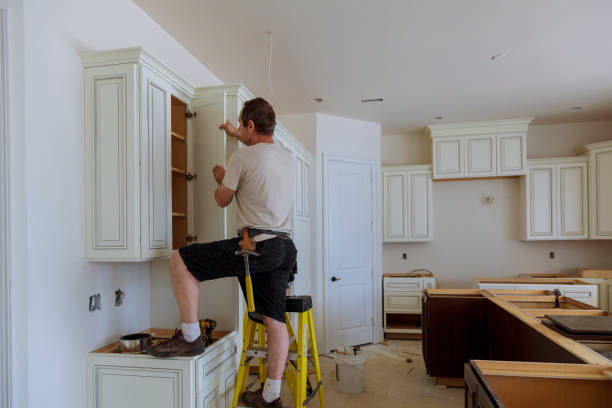 Kitchen island installation in Highland by JMT Kitchen Cabinet